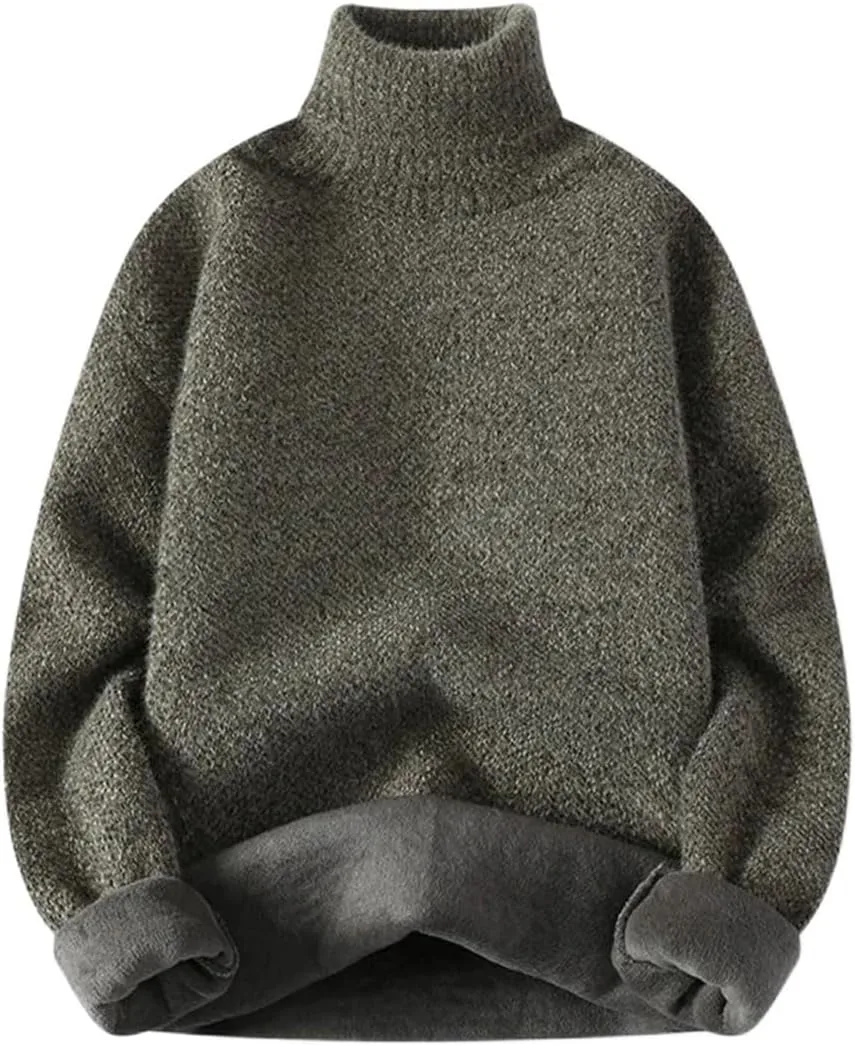 

Мужской водолазка свитер флис теплый вязаный пуловер