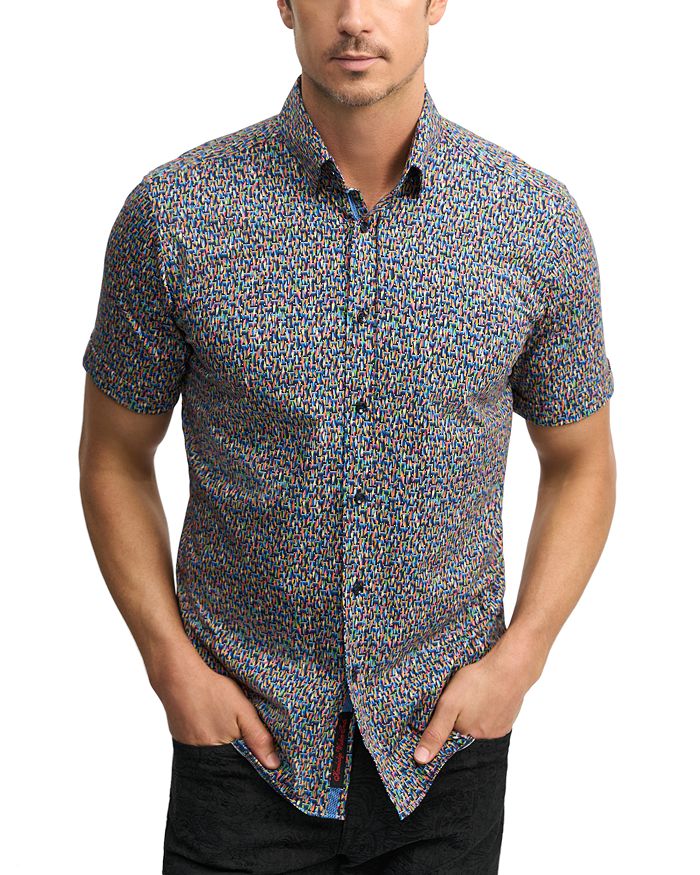 

Рубашка Ritter Cotton Stretch Printed Tailor Fit Button Down Shirt Robert Graham, мультиколор
