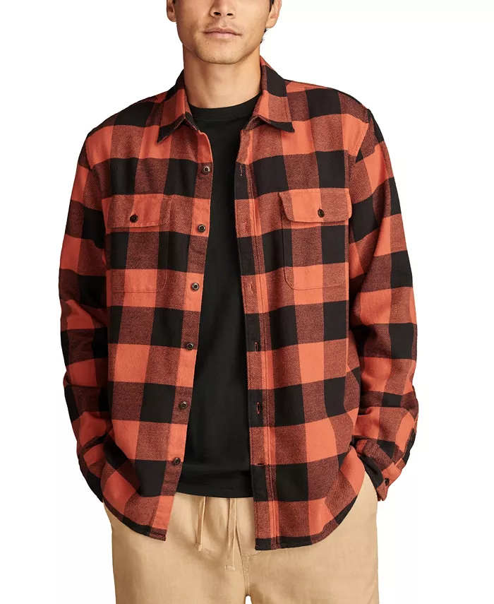 

Мужская рубашка из мягкого фланеля Plaid Cloud Lucky Brand, оранжевый