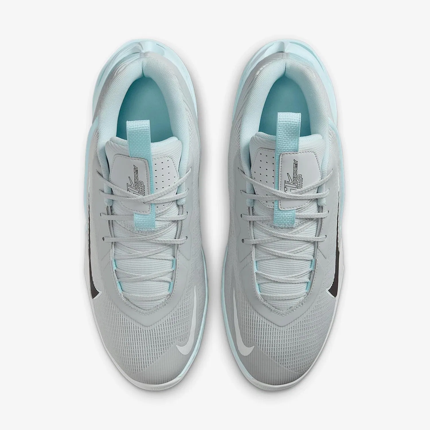 Кроссовки Nike унисекс GT Jump Academy на шнуровке, Pure Platinum Glacier Blue Light Lemon Twist Medium Ash — фото 4