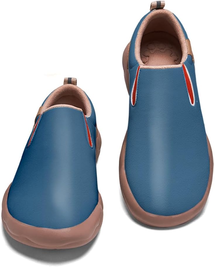 

Мужские модные кроссовки слипоны из кожи, повседневные лоферы, легкие удобные прогулочные и дорожные туфли Onehorse, синий