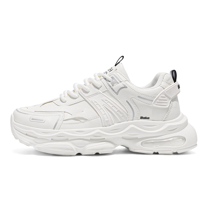 

Амортизирующие, нескользящие, увеличивающие рост низкие массивные кроссовки для мужчин BAKE, White