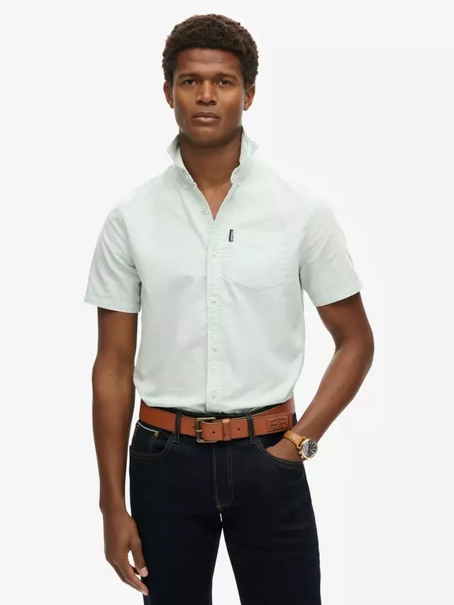 

Рубашка Superdry Oxford Short, цвет light/green