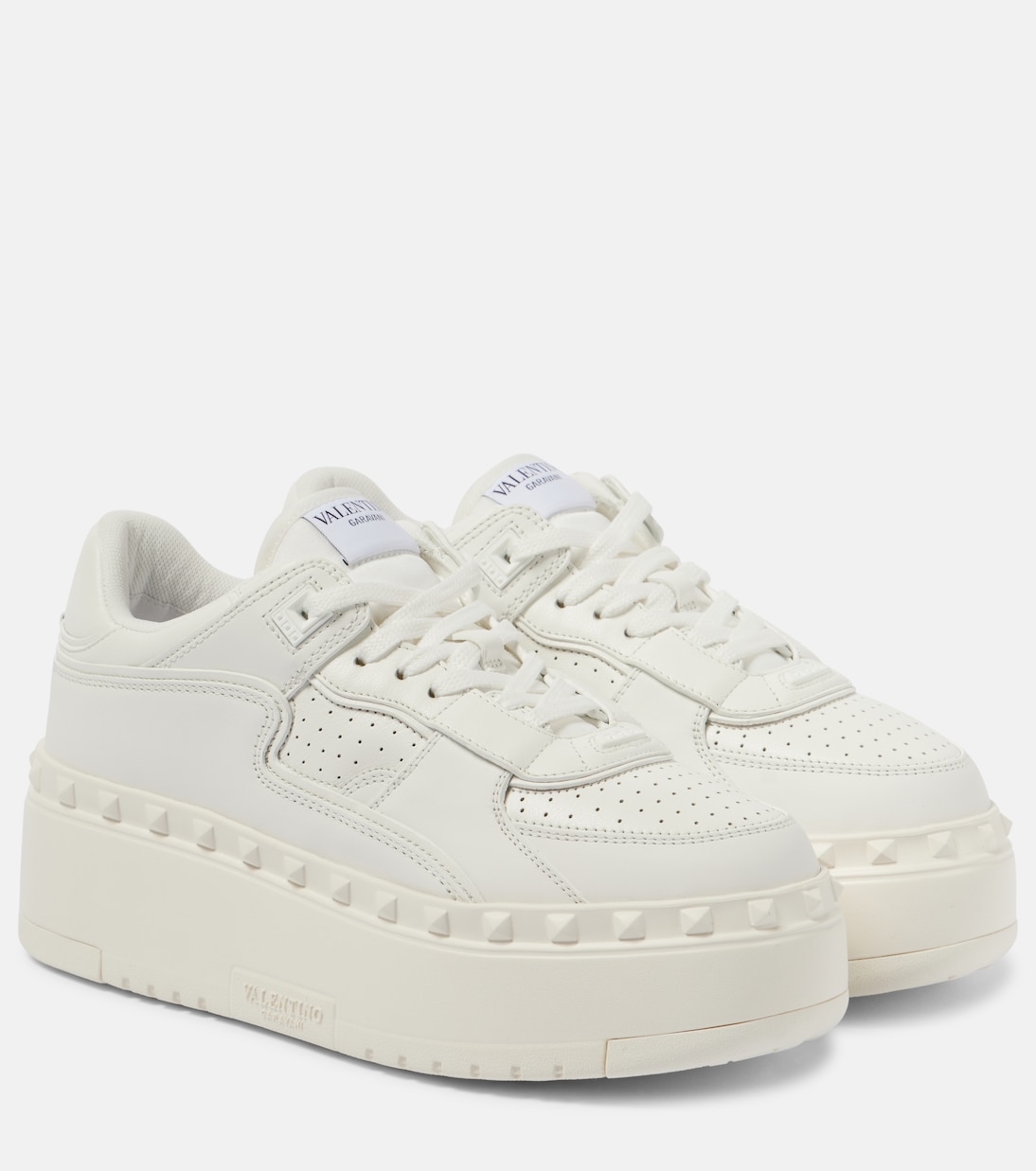 Freedots XL кожаные платформенные кроссовки Valentino Garavani, Bianco/Bianco/Bianco/Bianco