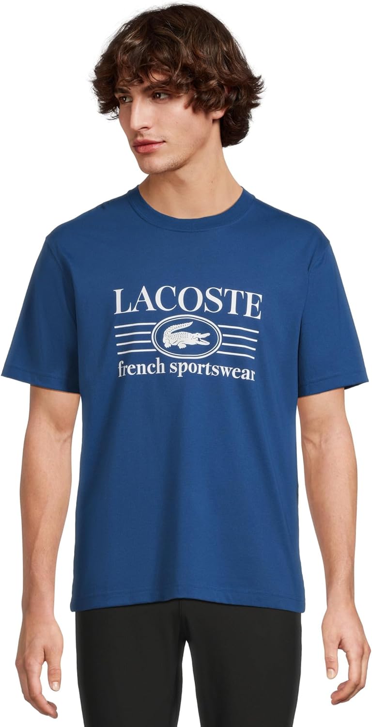 

Мужская футболка Lacoste Classic Fit с круглым вырезом и коротким рукавом, фирменная, France Blue, Синий, Мужская футболка Lacoste Classic Fit с круглым вырезом и коротким рукавом, фирменная, France Blue