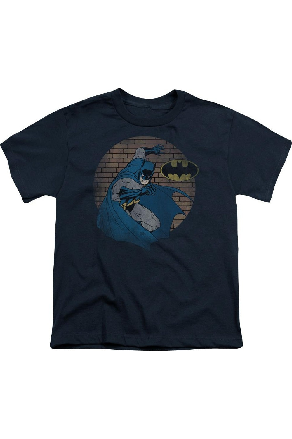 

Футболка с коротким рукавом для детей "Бэтмен в свете прожекторов" Gildan, темно-синий