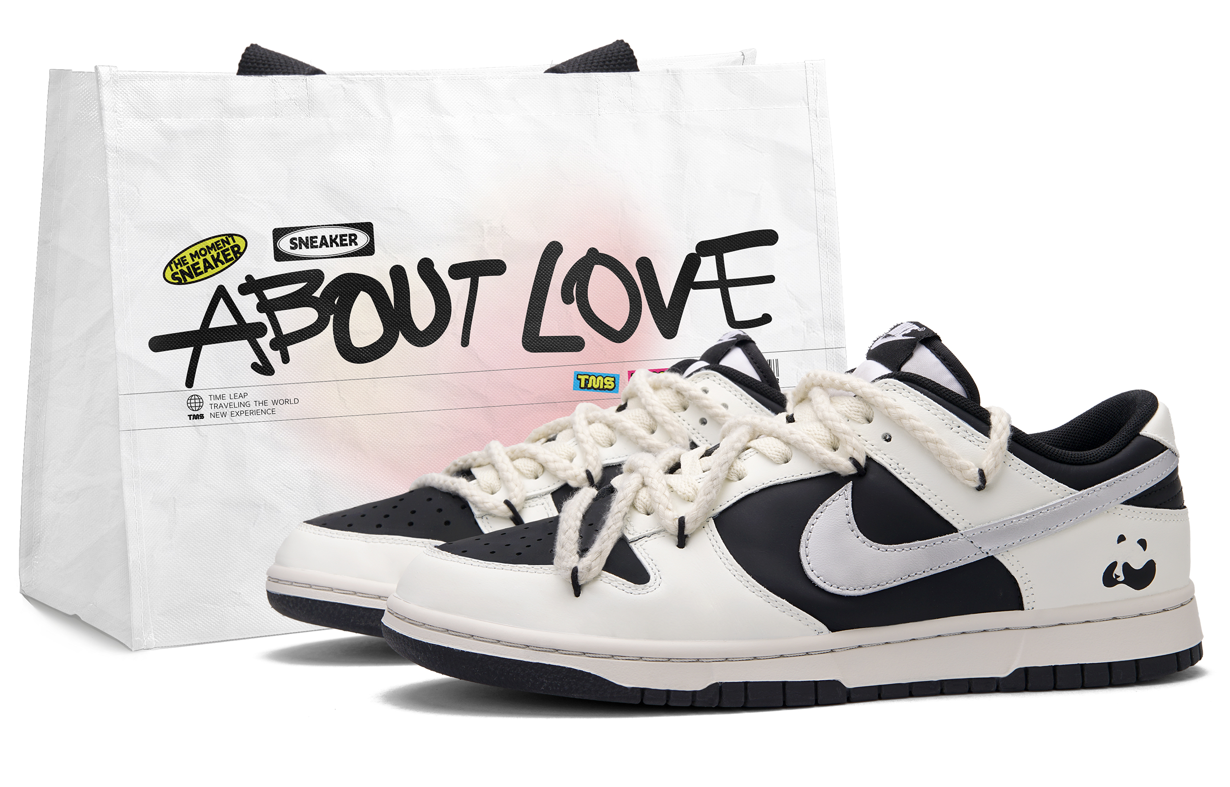 

Nike Кроссовки для скейтбординга Dunk Printing Panda Low Top, мужские, черно-белые