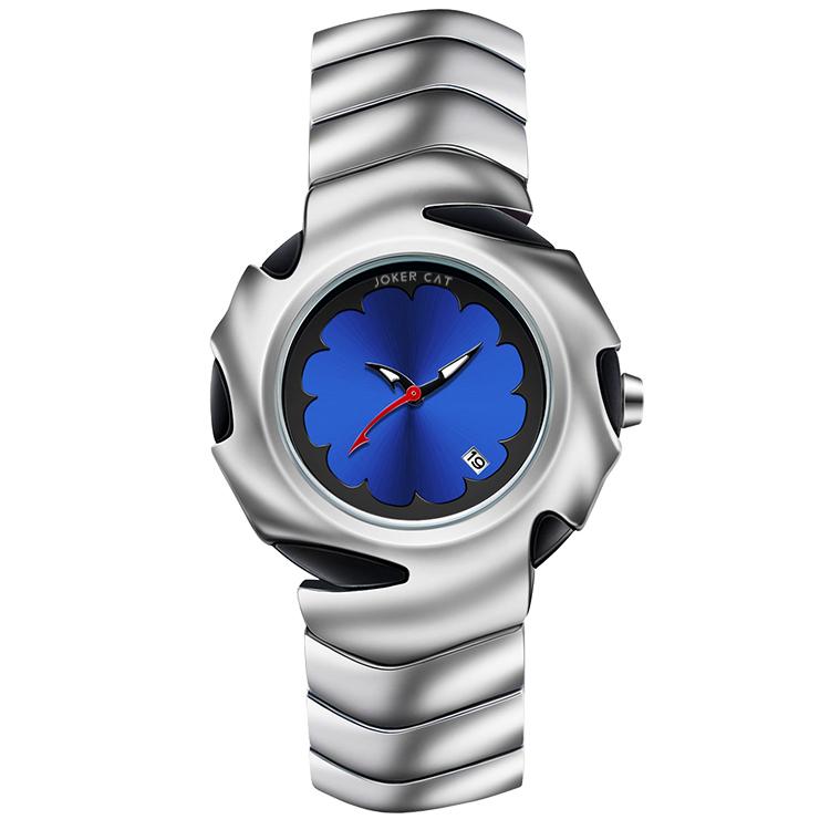 

JOKER CAT Часы Blade Warrior Quartz Movement Watch Unisex White Dial, Blue Mage