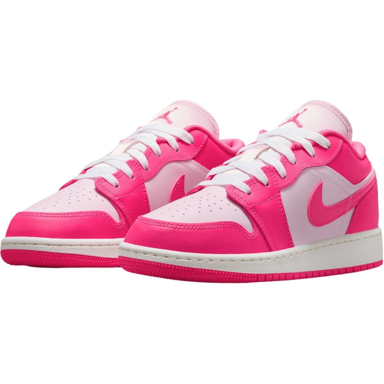 Jordan Air 1 нескользящие износостойкие низкие детские скейтбординг кроссовки pink — фото 4