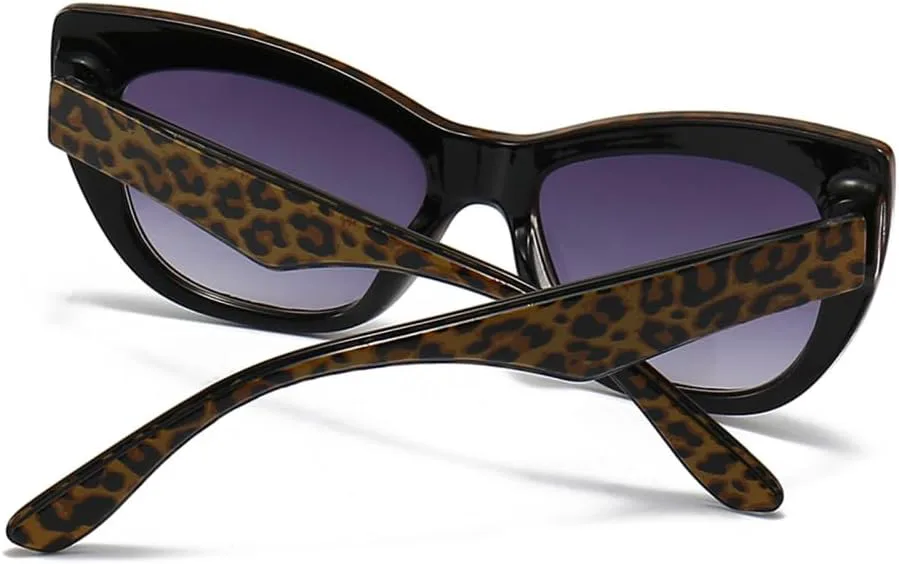 

Женские солнцезащитные очки «кошачий глаз» для женщин, защита от ультрафиолета UV400, ретро-стиль, коричневый леопардовый принт, черные очки LANGSER, Brown