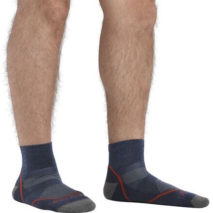 

Легкие носки Hiker размером 1/4 с подушечкой Darn Tough, цвет Denim/Orange
