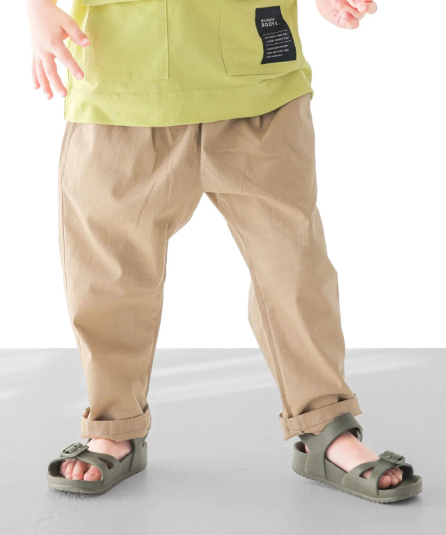 Детские 7/8 брюки изо льна L.COPECK бежевые