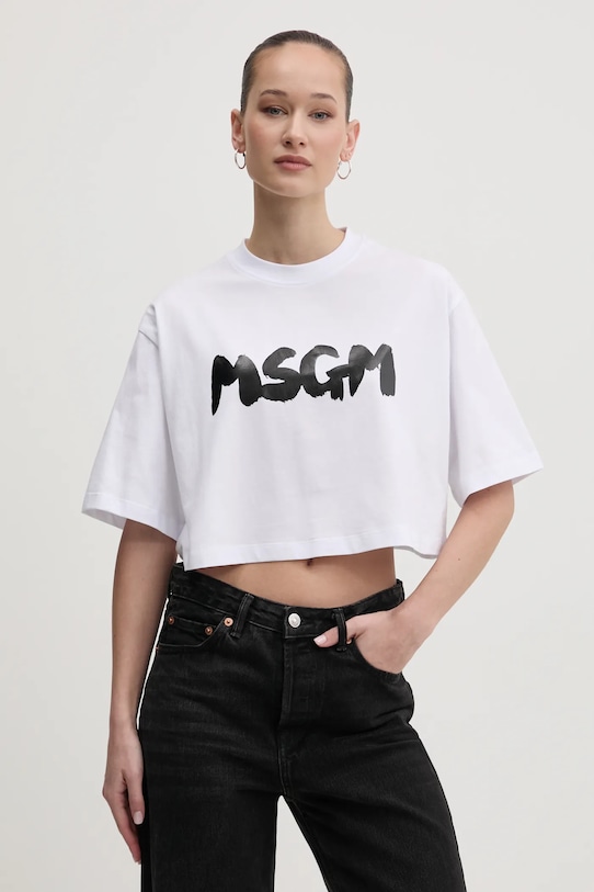 

Хлопковая футболка Msgm, белый