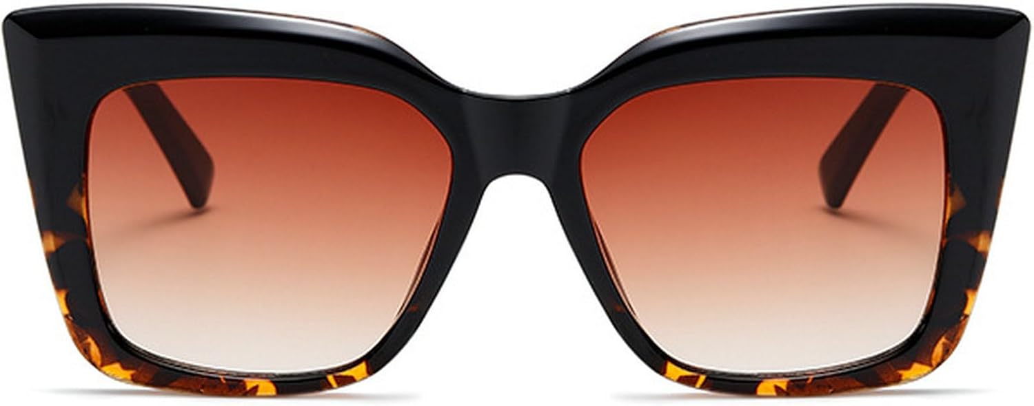 

Квадратные солнцезащитные очки «кошачий глаз» большого размера, модные женские очки, трендовые мужские солнцезащитные очки с градиентным покрытием, очки с защитой от УФ-излучения UV400, защитные очки mincl, Black Leopard