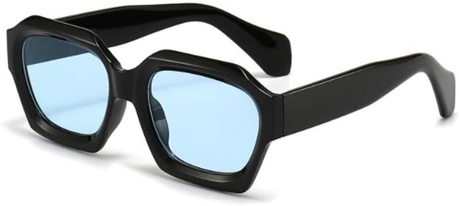 

Солнцезащитные очки с квадратной оправой и вогнутой формой, мужские и женские, с защитой от УФ-излучения. Солнцезащитные очки с солнцезащитным козырьком star shop, Black Frame Blue Slice