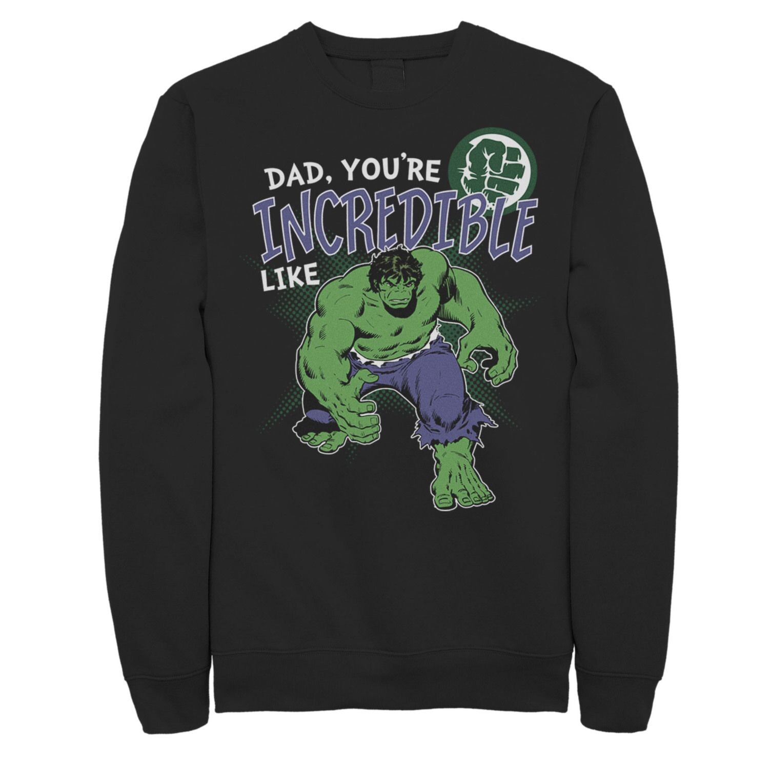 

Мужской свитшот ко Дню отца Hulk Incredible Dad Marvel