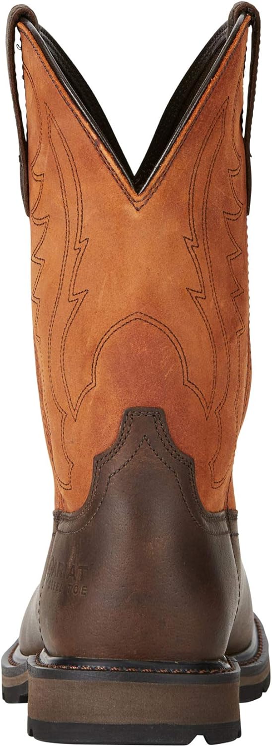 Мужские рабочие ботинки Ariat Groundbreaker с широким квадратным носком и стальным подноском, коричневый — фото 2