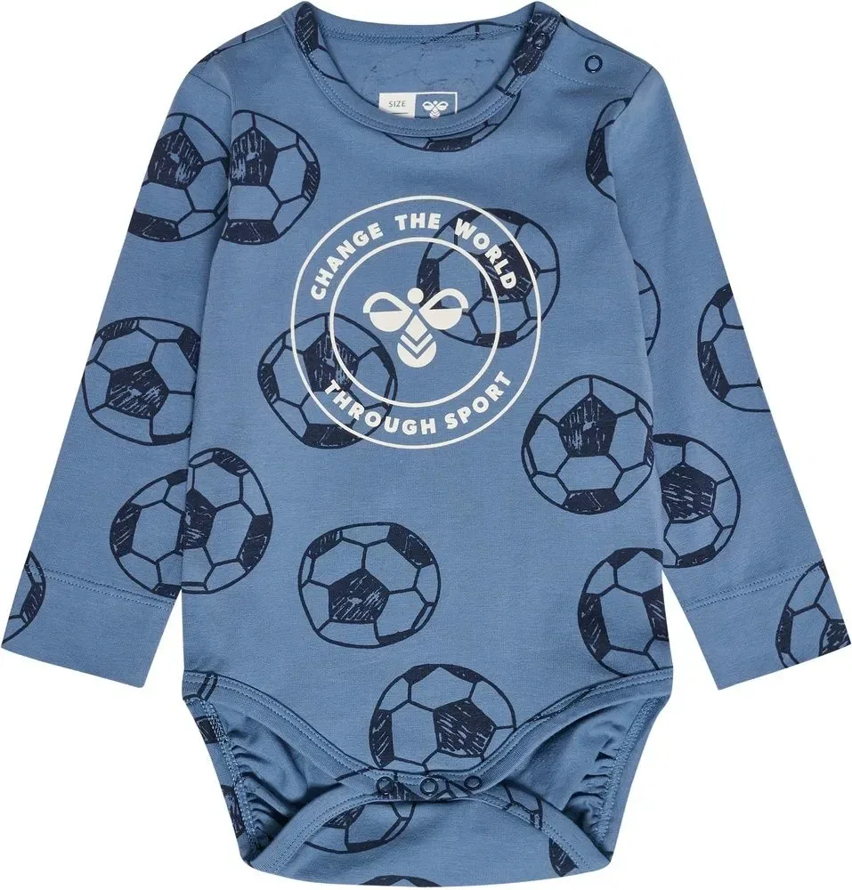 Боди длинный рукав, синий, Hummel, синий
