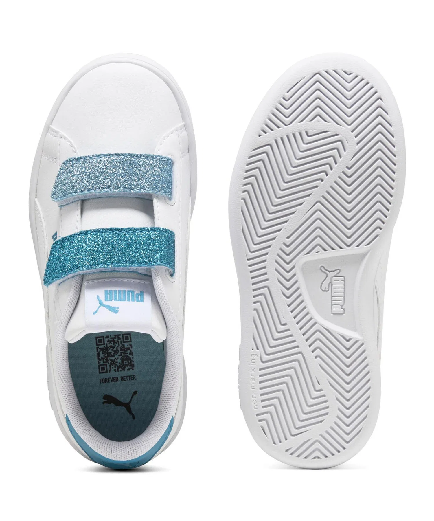 Детские кроссовки PUMA Smash 3.0 Glitter V PS — фото 4