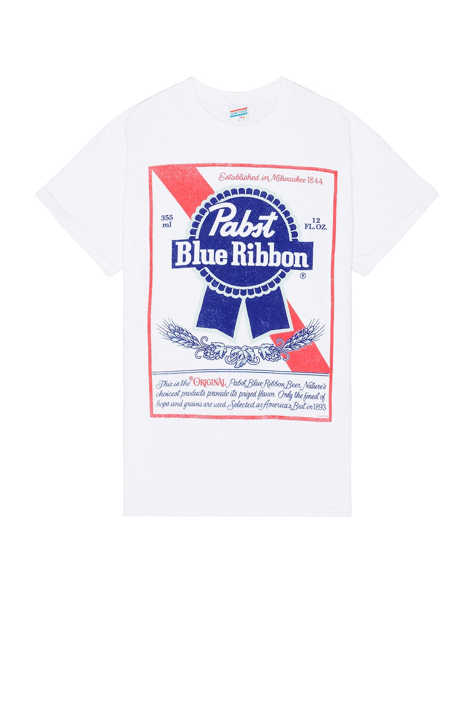 

Футболка с синей лентой pabst Junk Food, белый