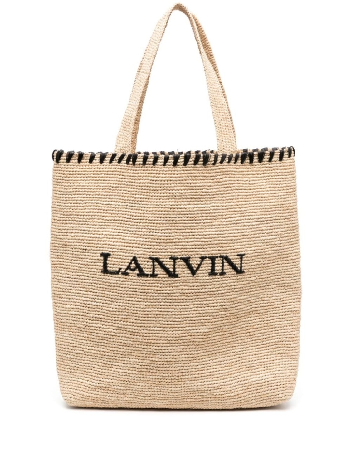 

Lanvin сумка-тоут из рафии с вышитым логотипом, нейтральный цвет