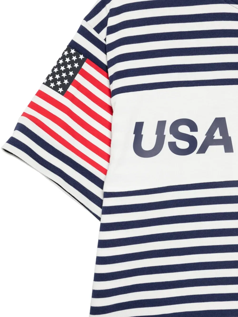 Футболка с горизонтальными полосками и логотипом Tommy Hilfiger, белый — фото 3