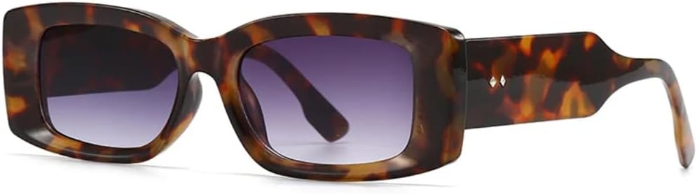 

Модные прямоугольные женские солнцезащитные очки класса люкс в стиле ретро, ​​конфетные цвета, прозрачный градиент; мужские очки с широкими дужками и заклепками UATXTAU, Leopard Grey