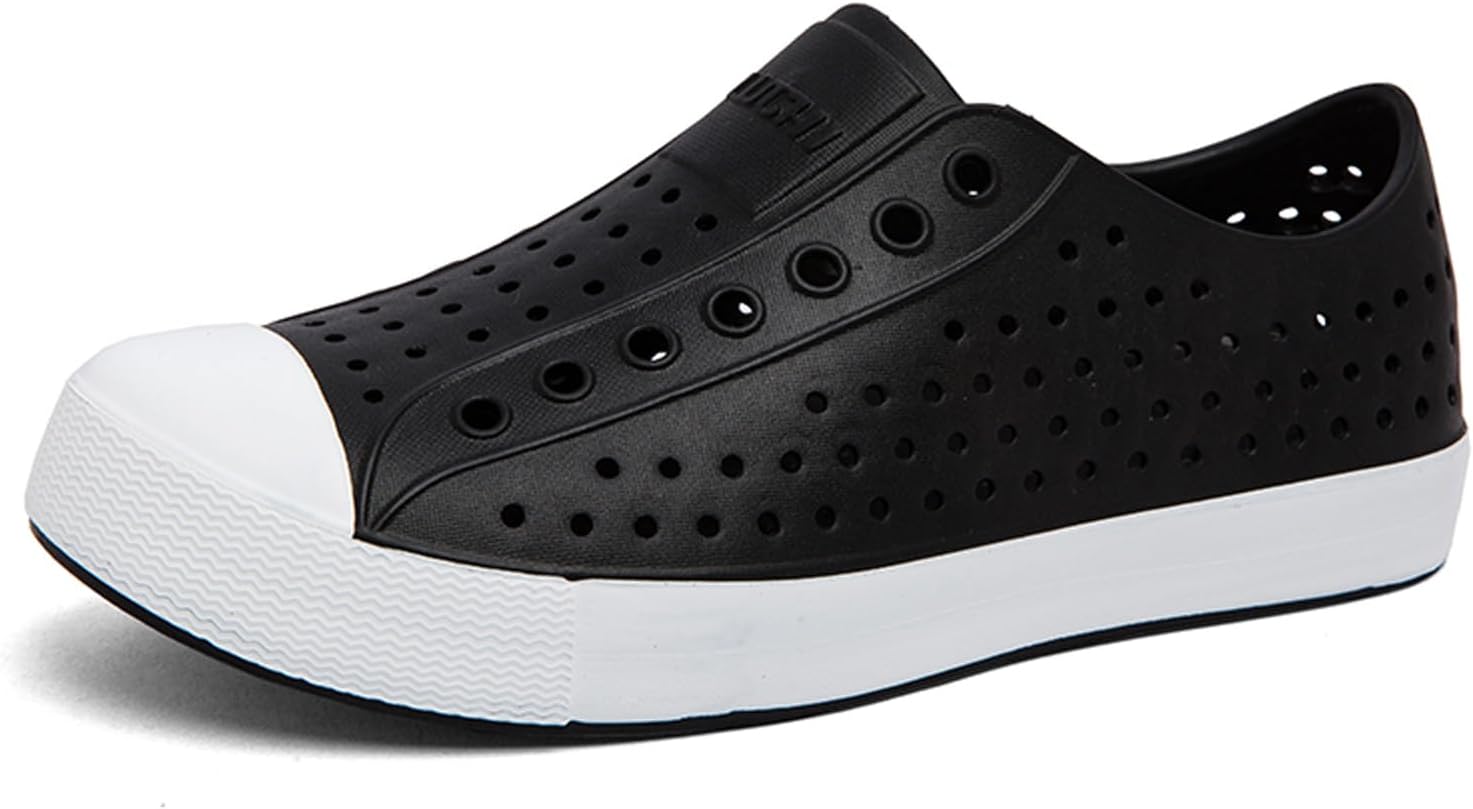 

Водонепроницаемые садовые сабо для мужчин и женщин - легкие дышащие тапочки из ЭВА - удобная нескользящая повседневная обувь для улицы, пляжа и ежедневного ношения Fliozy, черный