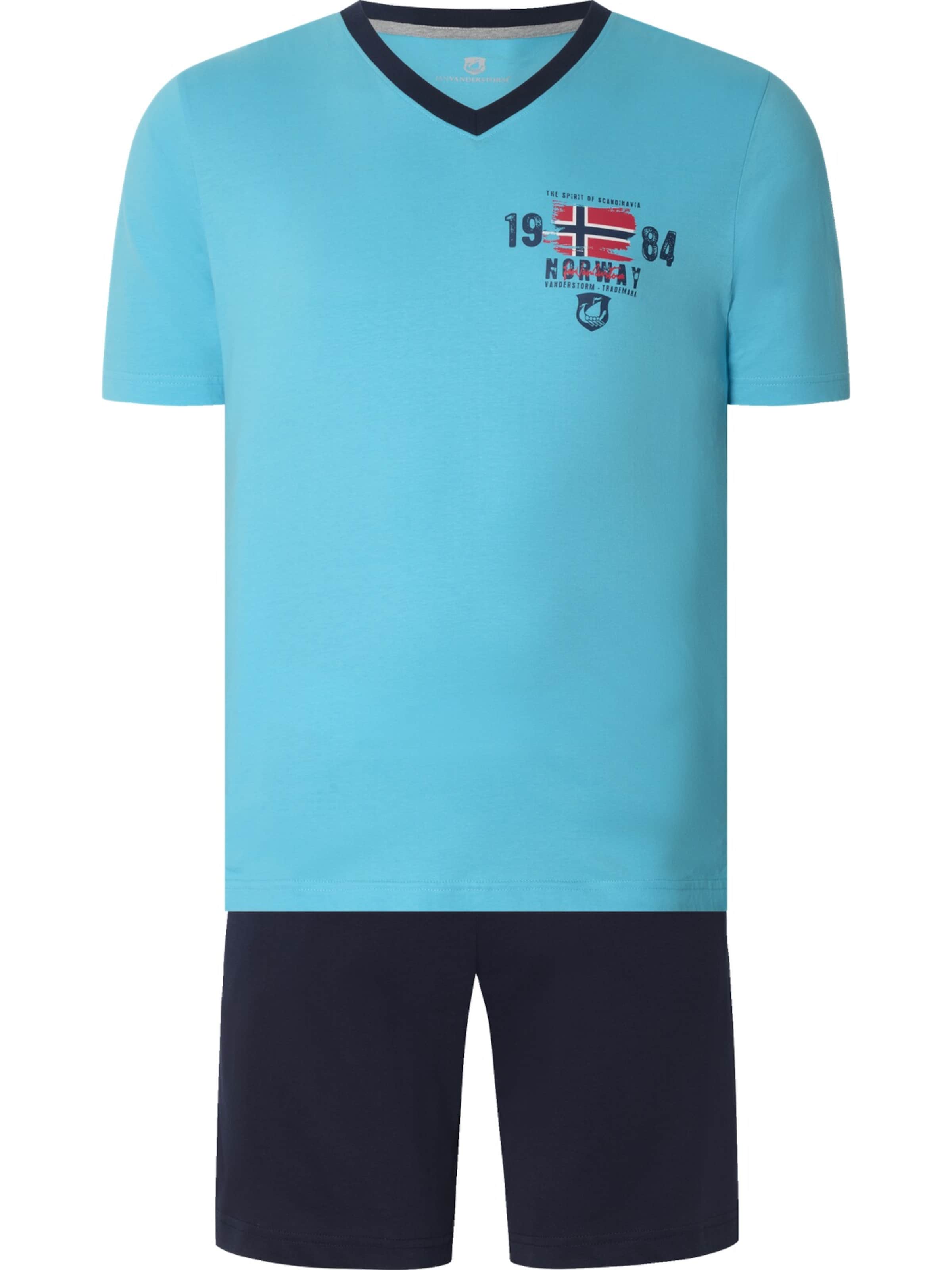 

Jan Vanderstorm Пижама короткая 'Edin' в цвете Marine Blue, Turquoise