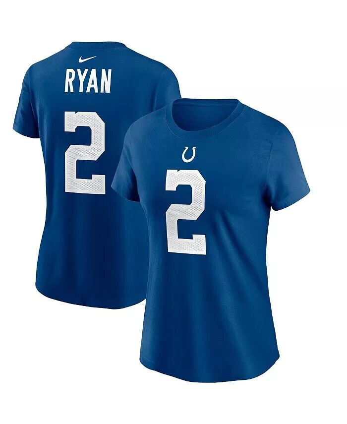 

Женская футболка с именем и номером игрока Matt Ryan Royal Indianapolis Colts Nike