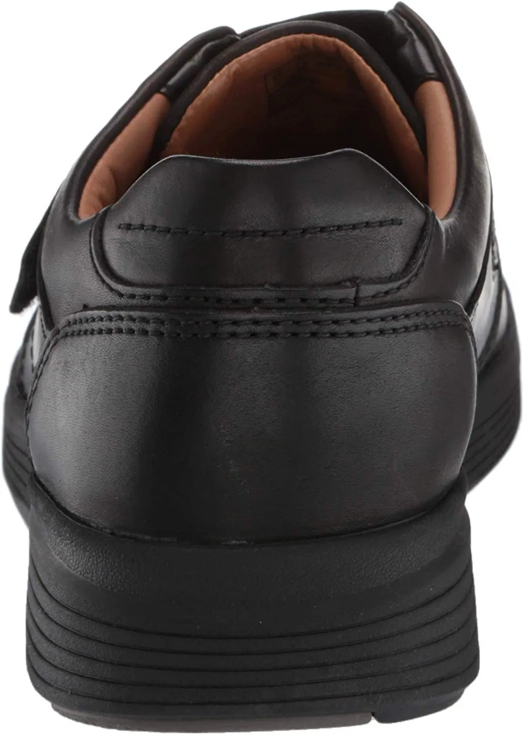 Кроссовки кожаные Clarks, модель с липучкой, черный — фото 4