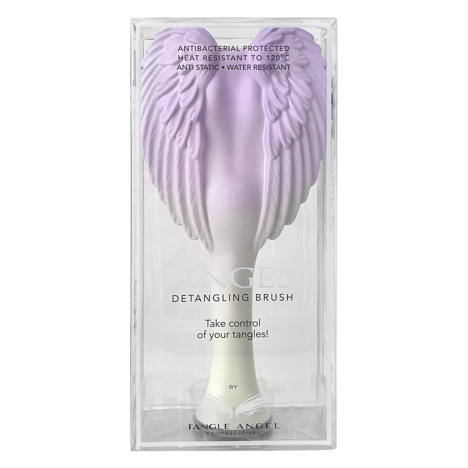 Щетка для наращенных волос Tangle Angel, двухцветная Tangle Angel, Ombre Purple/Ivory — фото 3