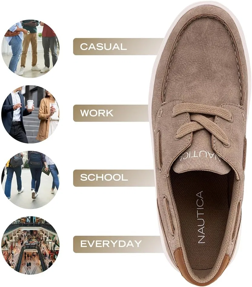 Мокасины повседневные Nautica Boat Shoe, песочный — фото 3