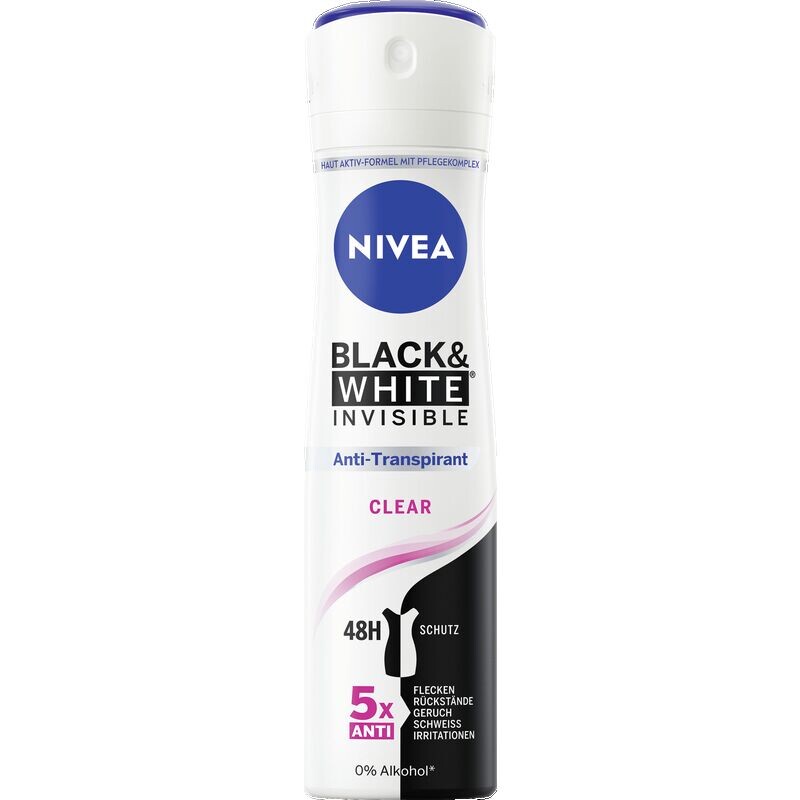 

Спрей-антиперспирант Invisible Black & White Clear NIVEA, 150 ml
