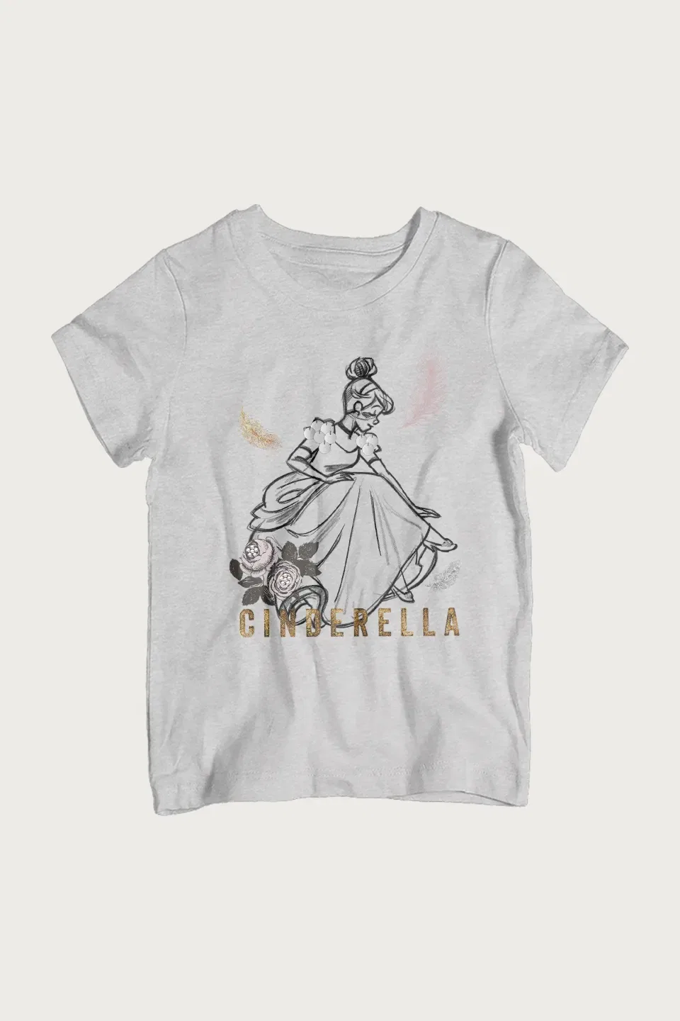 Футболка детская с принтом Cinderella Disney, серый — фото 2