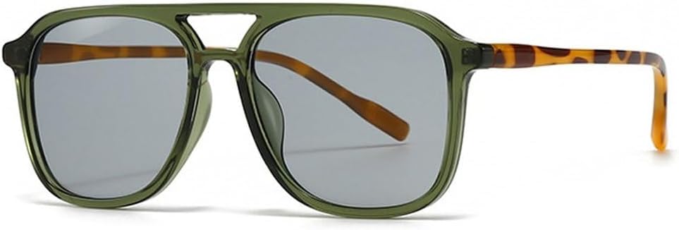 

Мужские солнцезащитные очки в стиле ретро с двойной перемычкой, квадратной формы, сине-зеленые оттенки, защита от ультрафиолета UV400; женские солнцезащитные очки с градиентным переходом цвета SKFGNX, Green Light Gray