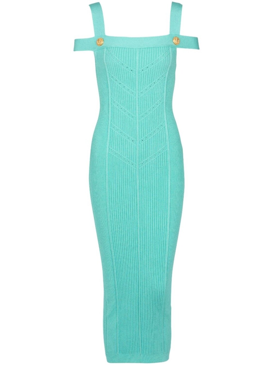 

Платье в рубчик Balmain, синий