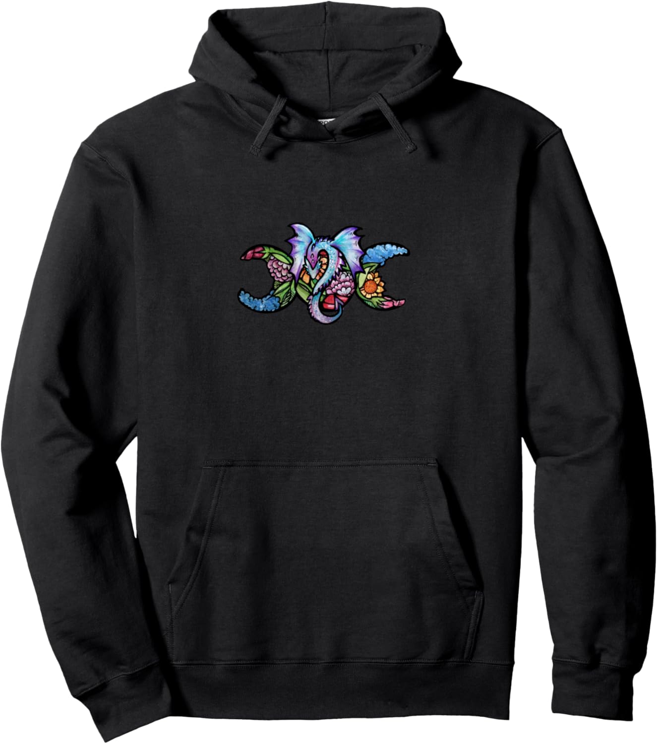 

Худи с символом богини Тройной Луны и дракона Dragon Snugg, черный