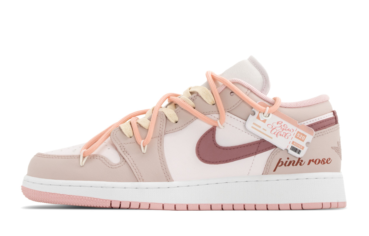 

Jordan Air 1 Pink Fuchsia Abrasion Resistant Mid top детские баскетбольные кроссовки Pink White для подростков