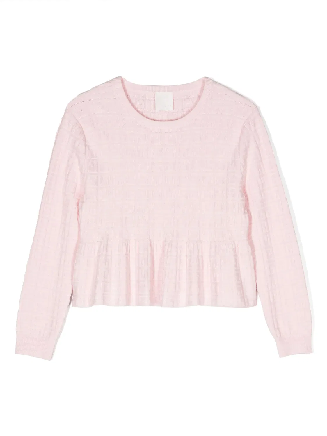 Присборенная футболка с жаккардовым логотипом Givenchy Kids
