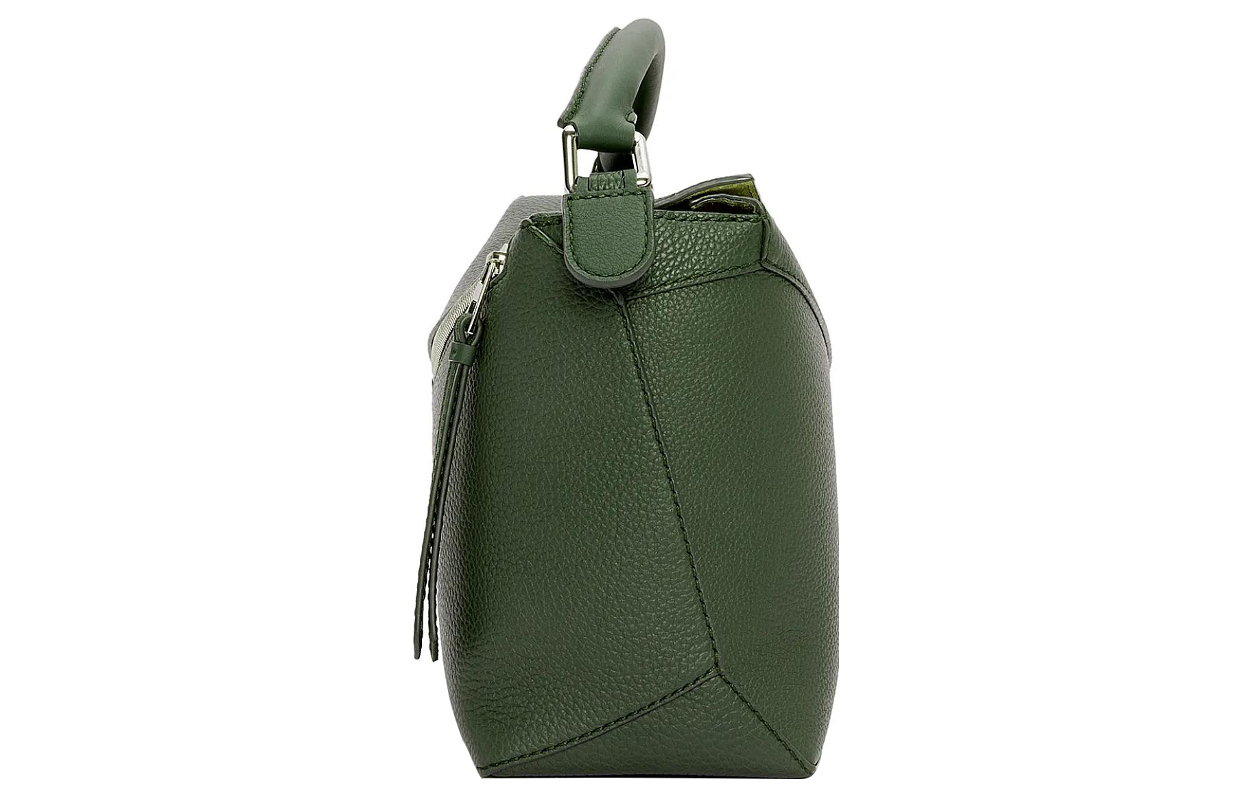 LOEWE Сумка-кроссбодди из зерненой телячьей кожи аквариумного зеленого цвета — фото 3
