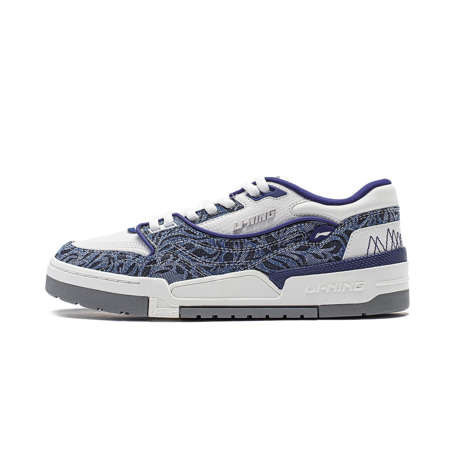 

001 BTC Кроссовки скейтерские мужские низкие Navy/Champagne White LINING
