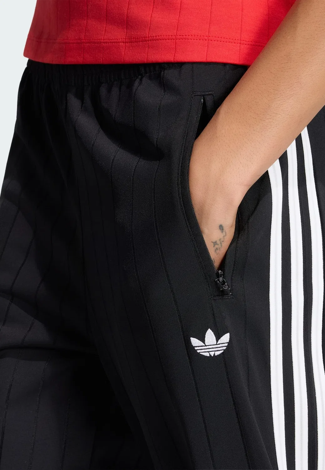 Брюки Adidas Originals свободного кроя Firebird черного цвета — фото 4