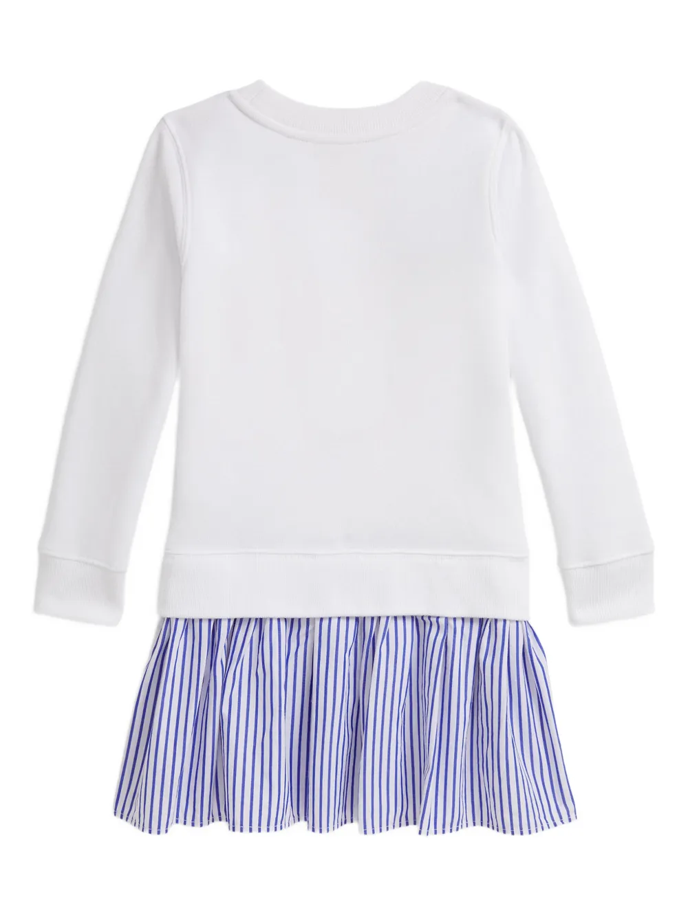 Платье Polo Bear с юбкой в полоску Polo Ralph Lauren Kids, белый — фото 2