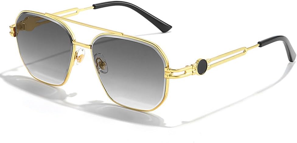 

Мужские солнцезащитные очки в металлической оправе с градиентным переходом, квадратной переносицей, модные винтажные женские очки с защитой от УФ-излучения UV400 WNCKSQ, C04-gold Grey