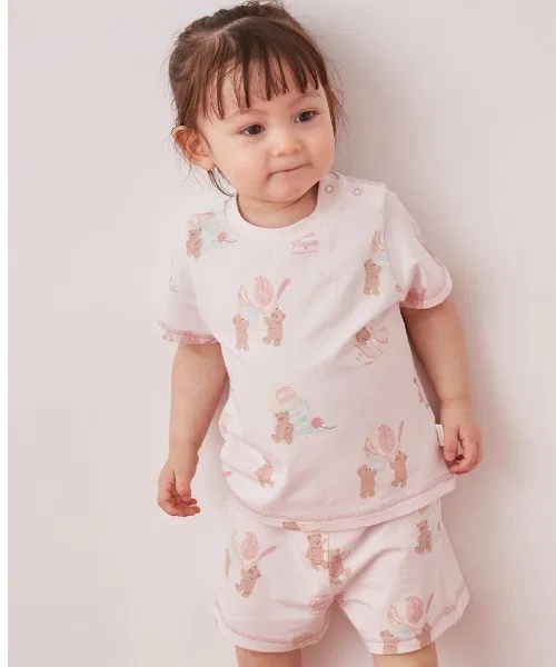 Шорты детские с принтом мороженое и мишка, BABY, хлопок, модал, кремовый — фото 4