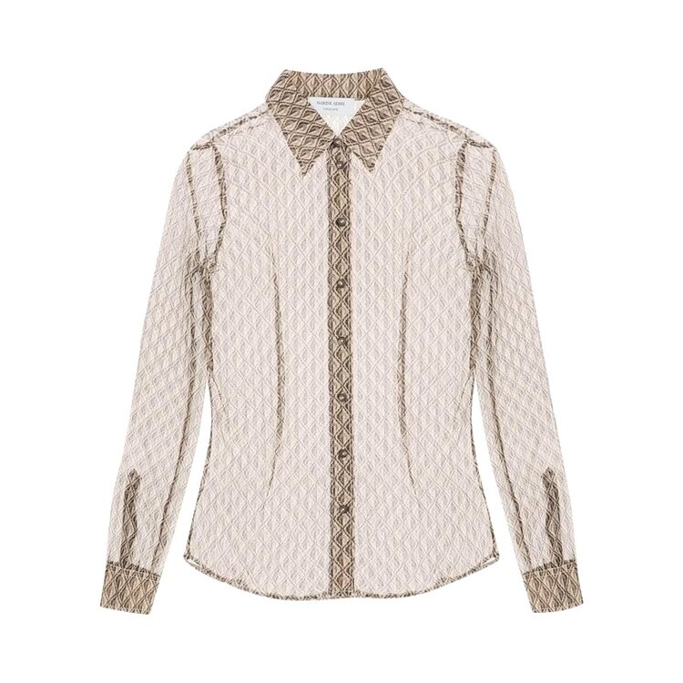 

Блуза Marine Serre Moon Diamant Silk Blouse, бежевый