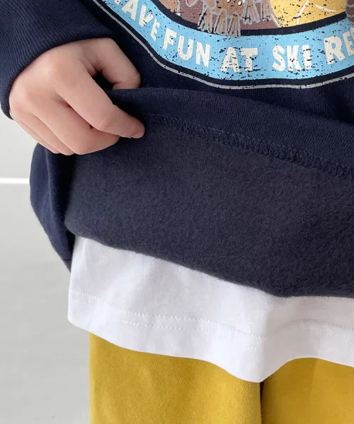 Свитшот детский Animal Friends Man-to-Man BERRYCLOSET оверсайз тёмно-синий — фото 2