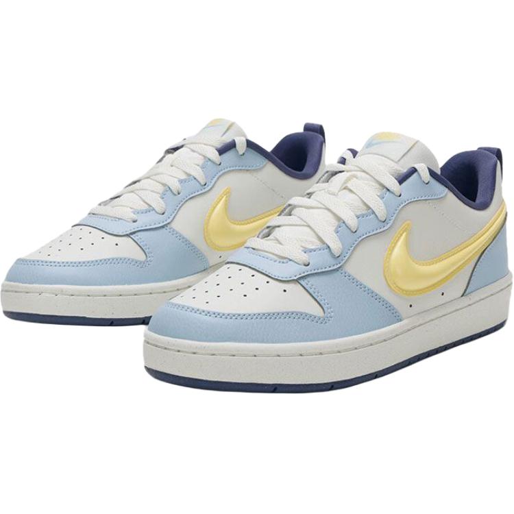 Nike Кроссовки Court Low top для скейтбординга, детские, бело-сине-желтые, унисекс — фото 3