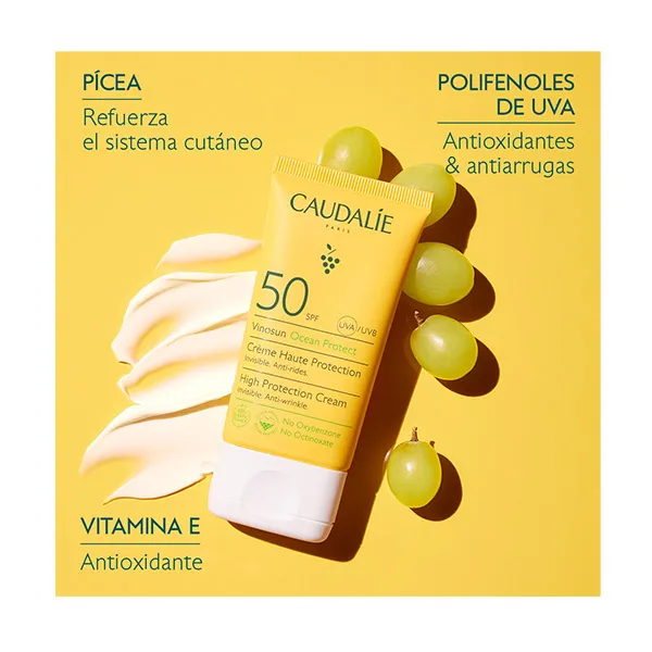 Крем с высокой защитой от солнца Vinosun Spf50 Caudalie, 50 ml — фото 4